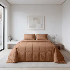 Sleeptime Dekbedovertrek Check Pintuck Mocha Moose