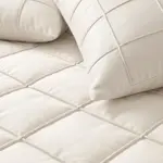 Sleeptime Dekbedovertrek Check Pintuck Beige
