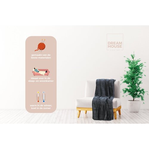 Dreamhouse Plaid - Fleece - 150x200 cm - Antraciet