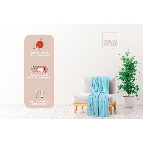 Dreamhouse Plaid - Fleece - 150x200 cm - Zeeblauw