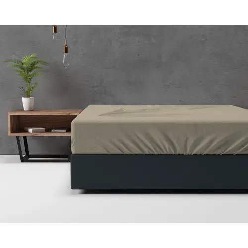 Sleeptime Flanel Basic Hoeslaken Taupe 180 x 200