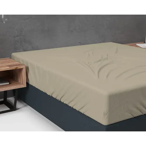 Sleeptime Flanel Basic Hoeslaken Taupe 180 x 200