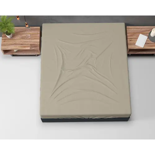 Sleeptime Flanel Basic Hoeslaken Taupe 180 x 200