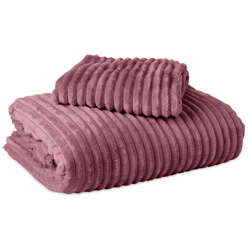 Sleeptime Dekbedovertrek Rib Teddy Oud Roze 140 x 200/220