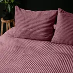 Sleeptime Dekbedovertrek Rib Teddy Oud Roze 140 x 200/220