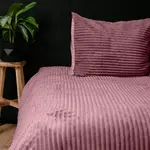 Sleeptime Dekbedovertrek Rib Teddy Oud Roze 140 x 200/220