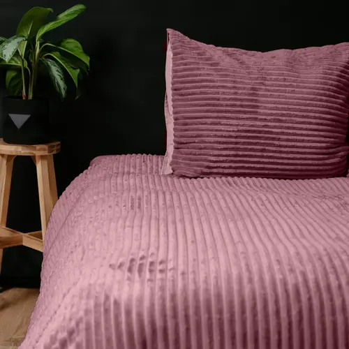 Sleeptime Dekbedovertrek Rib Teddy Oud Roze 140 x 200/220