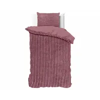Sleeptime Dekbedovertrek Rib Teddy Oud Roze 140 x 200/220