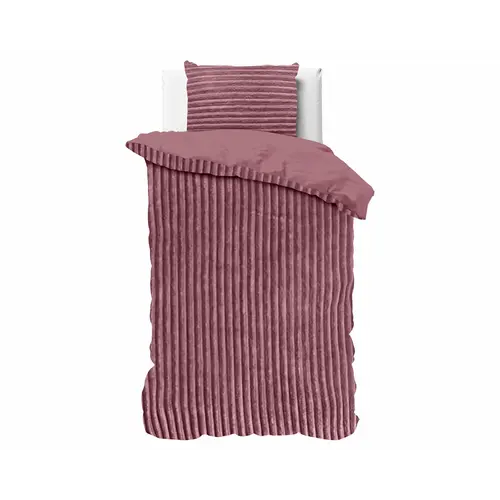 Sleeptime Dekbedovertrek Rib Teddy Oud Roze 140 x 200/220