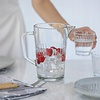 Huis en Bed Grote karaf met oor, geschikt voor limonade, 1230 ml, dik glas.