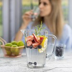 Huis en Bed Grote karaf met oor, geschikt voor limonade, 1230 ml, dik glas.