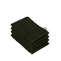 De Witte Lietaer Washandjes Stephanie Khaki- 15 x 21 cm - set 4 stuks - Groen - Katoen