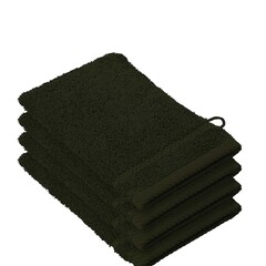 De Witte Lietaer Washandjes Stephanie Khaki- 15 x 21 cm - set 4 stuks - Groen - Katoen