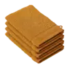 De Witte Lietaer Washandjes Stephanie Copper - 15 x 21 cm - set 4 stuks - Oranje - Katoen