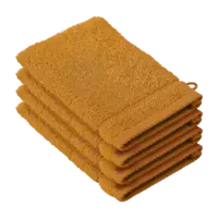 De Witte Lietaer Washandjes Stephanie Copper - 15 x 21 cm - set 4 stuks - Oranje - Katoen