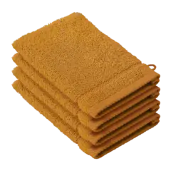De Witte Lietaer Washandjes Stephanie Copper - 15 x 21 cm - set 4 stuks - Oranje - Katoen