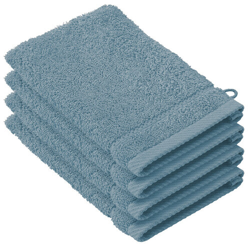 De Witte Lietaer Washandjes Stephanie Arctic - 15 x 21 cm - set 4 stuks - Blauw - Katoen