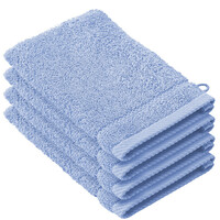 De Witte Lietaer Washandjes Stephanie Sky Blue - 15 x 21 cm - set 4 stuks - Blauw - Katoen