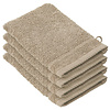 De Witte Lietaer Washandjes Stephanie Humus - 15 x 21 cm - set 4 stuks - Bruin - Katoen