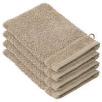 De Witte Lietaer Washandjes Stephanie Humus - 15 x 21 cm - set 4 stuks - Bruin - Katoen
