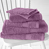 De Witte Lietaer Promopack Smokey Grape - 2 washandjes + 2 handdoeken + 2 badhanddoeken - Paars - Katoen