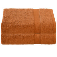De Witte Lietaer Badhanddoek Stephanie Caramel - Set 2 stuks - 70 x 140 cm - Bruin - Katoen