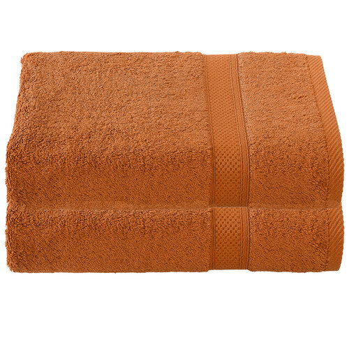 De Witte Lietaer Badhanddoek Stephanie Caramel - Set 2 stuks - 70 x 140 cm - Bruin - Katoen