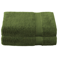 De Witte Lietaer Badhanddoek Stephanie Cactus - Set 2 stuks - 70 x 140 cm - Groen - Katoen