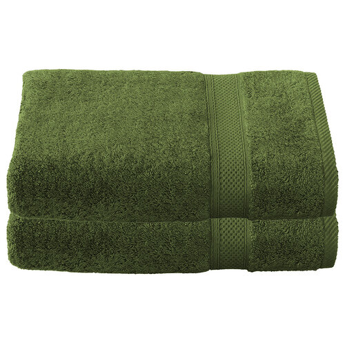 De Witte Lietaer Badhanddoek Stephanie Cactus - Set 2 stuks - 70 x 140 cm - Groen - Katoen