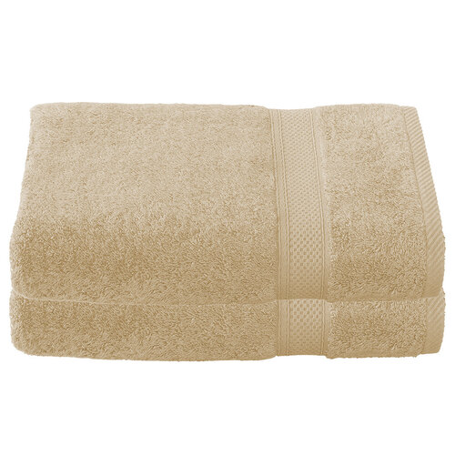 De Witte Lietaer Badhanddoek Stephanie Sand - Set 2 stuks - 70 x 140 cm - Beige - Katoen