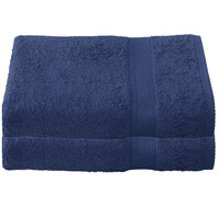 De Witte Lietaer Badhanddoek Stephanie Blue Indigo - Set 2 stuks - 70 x 140 cm - Blauw - Katoen