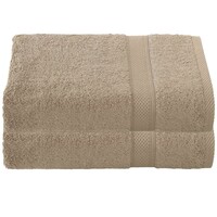 De Witte Lietaer Badhanddoek Stephanie Humus - Set 2 stuks - 70 x 140 cm - Bruin - Katoen