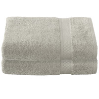 De Witte Lietaer Badhanddoek Stephanie Dove - Set 2 stuks - 70 x 140 cm - Grijs - Katoen