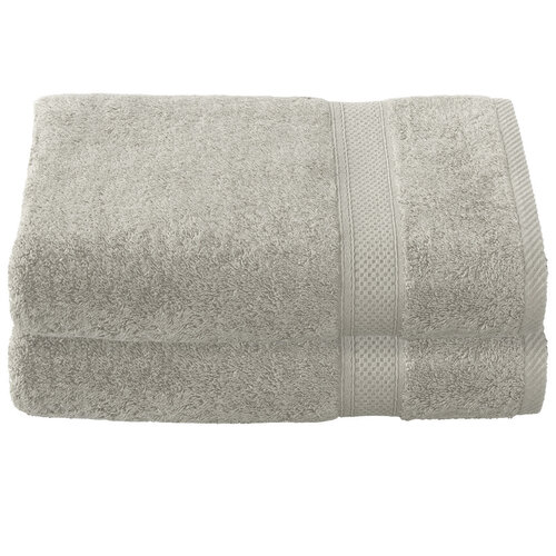 De Witte Lietaer Badhanddoek Stephanie Dove - Set 2 stuks - 70 x 140 cm - Grijs - Katoen
