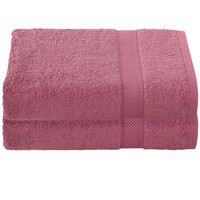 De Witte Lietaer Badhanddoek Stephanie Carmine - Set 2 stuks - 70 x 140 cm - Roze - Katoen