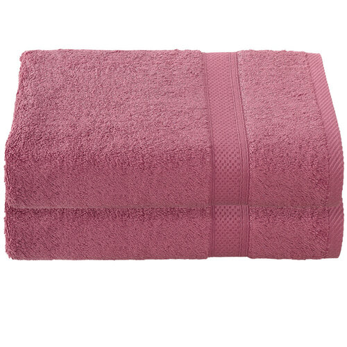 De Witte Lietaer Badhanddoek Stephanie Carmine - Set 2 stuks - 70 x 140 cm - Roze - Katoen