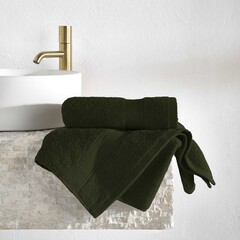 De Witte Lietaer Handdoek Stephanie Khaki - Set 2 stuks - 50 x 100 cm - Groen - Katoen