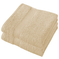 De Witte Lietaer Handdoek Stephanie Sand - Set 2 stuks - 50 x 100 cm - Beige - Katoen