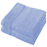 De Witte Lietaer Handdoek Stephanie Sky Blue - Set 2 stuks - 50 x 100 cm - Blauw - Katoen