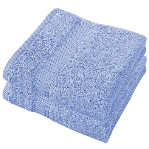 De Witte Lietaer Handdoek Stephanie Sky Blue - Set 2 stuks - 50 x 100 cm - Blauw - Katoen