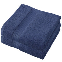 De Witte Lietaer Handdoek Stephanie Blue Indigo - Set 2 stuks - 50 x 100 cm - Blauw - Katoen