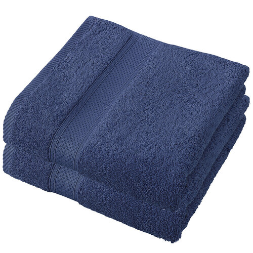 De Witte Lietaer Handdoek Stephanie Blue Indigo - Set 2 stuks - 50 x 100 cm - Blauw - Katoen