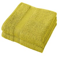 De Witte Lietaer Handdoek Stephanie Warm Olive - Set 2 stuks - 50 x 100 cm - Groen - Katoen