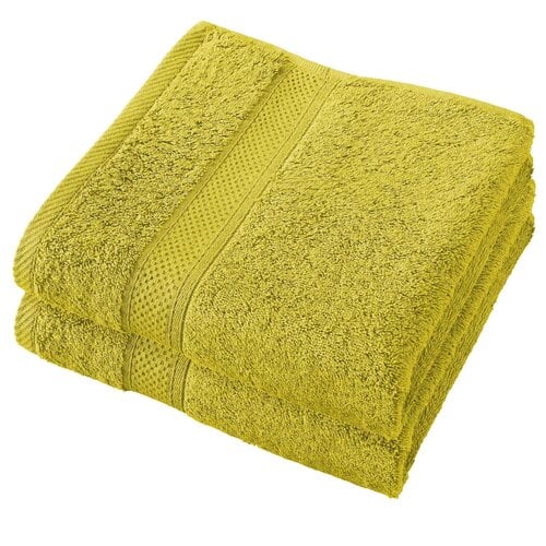 De Witte Lietaer Handdoek Stephanie Warm Olive - Set 2 stuks - 50 x 100 cm - Groen - Katoen