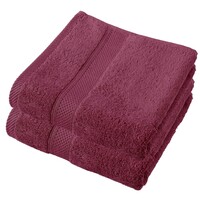 De Witte Lietaer Handdoek Stephanie Beet Red - Set 2 stuks - 50 x 100 cm - Rood - Katoen