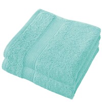 De Witte Lietaer Handdoek Stephanie Plume - Set 2 stuks - 50 x 100 cm - Groen - Katoen