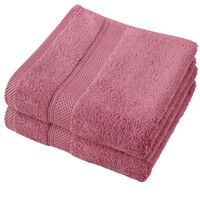 De Witte Lietaer Handdoek Stephanie Carmine - Set 2 stuks - 50 x 100 cm - Roze - Katoen
