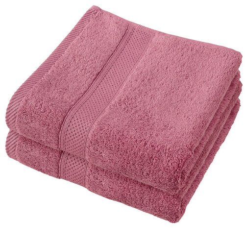 De Witte Lietaer Handdoek Stephanie Carmine - Set 2 stuks - 50 x 100 cm - Roze - Katoen