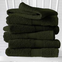 De Witte Lietaer Handdoeken Helene Khaki - 50 x 100 cm - 6 stuks - Groen - Katoen
