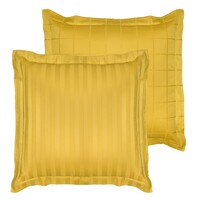 De Witte Lietaer Kussensloop Zygo Ochre - 63 x 63 cm - Geel - Katoen Satijn